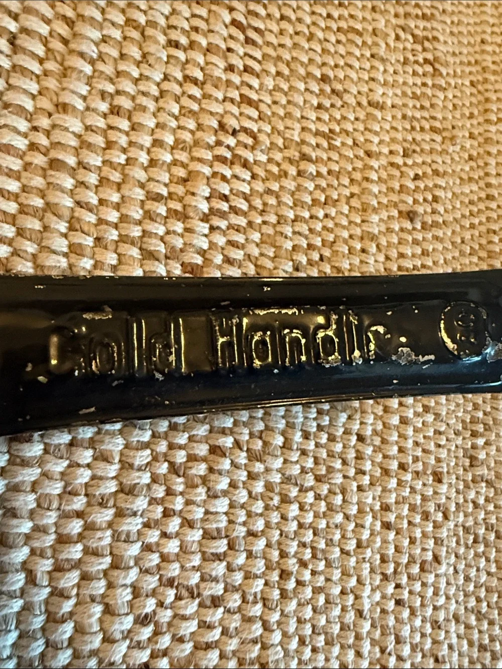 VINTAGE Handmade Cold Handle Aluminum Decorative Skillet with Fruit Motif.